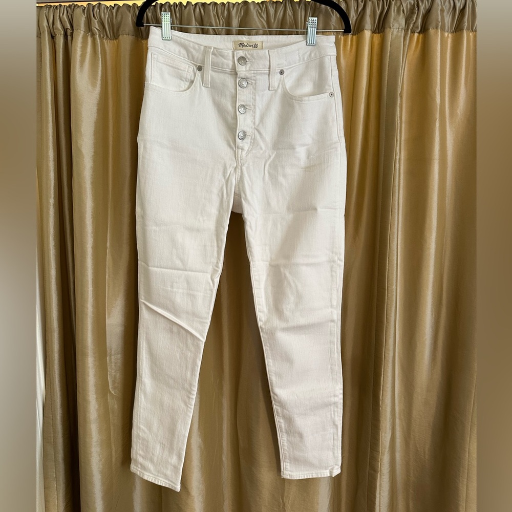 Madewell Women’s Straight Leg Skinny White Jeans